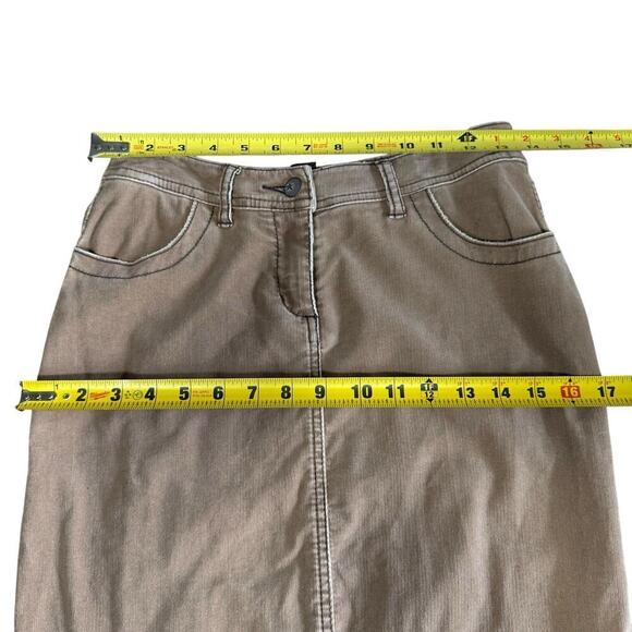 Anthropologie Louie Boho fringe skirt Tan corduroy flounce ruffle skirt 0 - Picture 6 of 7